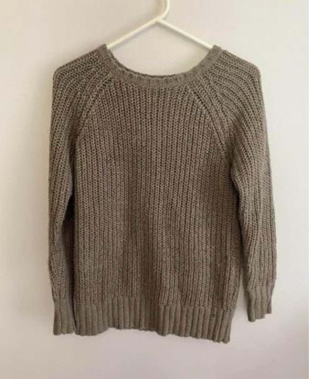 American Eagle Chunky Knit Jegging Sweater Small Beige Women's Long Ribbed